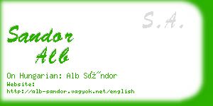 sandor alb business card